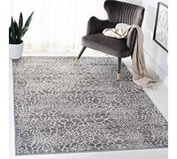 SAFAVIEH Tappeto con Stampa Animale per Soggiorno, Sala da pranzo, Camera da letto - Atlas Collection, A Pelo Corto, Avorio e grigio, 160 X 231 cm