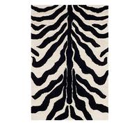 SAFAVIEH Tappeto con Stampa Animale per Soggiorno, Sala da pranzo, Camera da letto - Cambridge Collection, A Pelo Corto, Avorio e nero, 76 X 244 cm