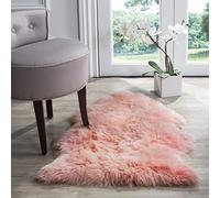 SAFAVIEH Tappeto con Stampa Animale per Soggiorno, Sala da pranzo, Camera da letto - Fur Collection, A Pelo Lungo, Rosa solido, 61 X 91 cm