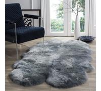 SAFAVIEH Tappeto con Stampa Animale per Soggiorno, Sala da pranzo, Camera da letto - Fur Collection, A Pelo Lungo, Blu acciaio, 109 X 180 cm
