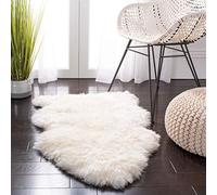 SAFAVIEH Tappeto con Stampa Animale per Soggiorno, Sala da pranzo, Camera da letto - Fur Collection, A Pelo Lungo, Bianco, 61 X 91 cm