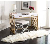SAFAVIEH Tappeto con Stampa Animale per Soggiorno, Sala da pranzo, Camera da letto - Fur Collection, A Pelo Lungo, Bianco, 61 X 183 cm