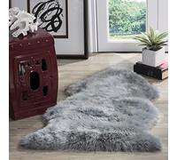 SAFAVIEH Tappeto con Stampa Animale per Soggiorno, Sala da pranzo, Camera da letto - Fur Collection, A Pelo Lungo, Blu acciaio, 61 X 91 cm