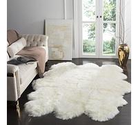 SAFAVIEH Tappeto con Stampa Animale per Soggiorno, Sala da pranzo, Camera da letto - Fur Collection, A Pelo Lungo, Bianco, 165 X 231 cm
