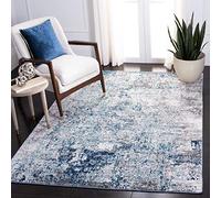 Safavieh Tappeto contemporaneo per soggiorno, sala da pranzo, camera da letto - Aston Collection, pelo corto, azzurro e grigio, 122 x 183 cm