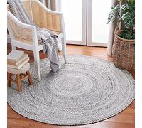 Safavieh Tappeto contemporaneo per soggiorno, sala da pranzo, camera da letto - - Collezione treccia, pelo corto, grigio chiaro, 91 x 91 cm