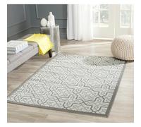 SAFAVIEH Tappeto Contemporaneo per Soggiorno, Sala da pranzo, Camera da letto - Courtyard Collection, A Pelo Corto, Grigio chiaro e antracite, 160 X 231 cm