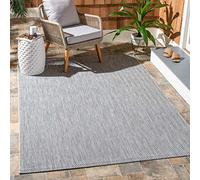 Safavieh Tappeto contemporaneo per soggiorno, sala da pranzo, camera da letto - Courtyard Collection, pelo corto, nero e beige, 79 x 152 cm