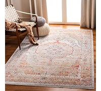 SAFAVIEH Tappeto Contemporaneo per Soggiorno, Sala da pranzo, Camera da letto - Kenitra Collection, A Pelo Corto, Grigio e azzurro, 122 X 183 cm