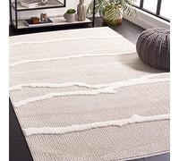 SAFAVIEH Tappeto contemporaneo per soggiorno, sala da pranzo, camera da letto - tendenze, pila media, beige e avorio, 91 x 152 cm