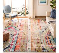 Safavieh Tappeto della collezione Monaco, 20,4 x 25,4 m, multicolore, design tribale invecchiato, non perde pelo e facile da pulire, ideale per aree ad alto traffico in soggiorno, camera da letto