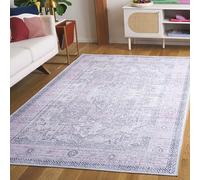 Safavieh Tappeto Distressed lavabile in lavatrice e antiscivolo - Ideale per aree ad alto traffico - Arizona Collection, pelo corto, rosso e avorio, 183 x 183 cm