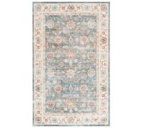 Safavieh Tappeto Distressed lavabile in lavatrice e antiscivolo - Ideale per aree ad alto traffico - Arizona Collection, pelo corto, verde e beige, 120 x 180 cm