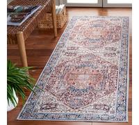 Safavieh Tappeto Distressed lavabile in lavatrice e antiscivolo - Ideale per aree ad alto traffico - Arizona Collection pelo corto, grigio e avorio, 120 x 180 cm