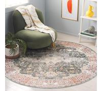 Safavieh Tappeto Distressed lavabile in lavatrice e antiscivolo - Ideale per aree ad alto traffico - Arizona Collection, pelo corto, rosso e avorio, 183 x 183 cm