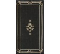 Safavieh Tappeto Geometrico per Interni ed Esterni Impermeabile Collezione Courtyard Pelo Corto Nero Crema 69x152 cm
