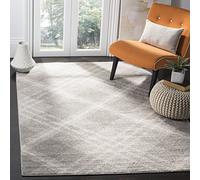 SAFAVIEH Tappeto Geometrico per Soggiorno, Sala da pranzo, Camera da letto - Adirondack Collection, A Pelo Corto, Grigio chiaro e avorio, 183 X 274 cm