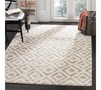 SAFAVIEH Tappeto Geometrico per Soggiorno, Sala da pranzo, Camera da letto - Amsterdam Collection, A Pelo Corto, Avorio e malva, 201 X 279 cm