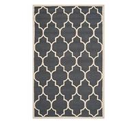 SAFAVIEH Tappeto Geometrico per Soggiorno, Sala da pranzo, Camera da letto - Cambridge Collection, A Pelo Corto, Grigio scuro e avorio, 122 X 183 cm
