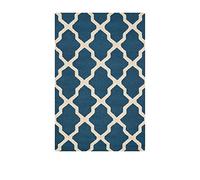SAFAVIEH Tappeto Geometrico per Soggiorno, Sala da pranzo, Camera da letto - Cambridge Collection, A Pelo Corto, Blu navy e avorio, 122 X 183 cm