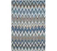SAFAVIEH Tappeto Geometrico per Soggiorno, Sala da pranzo, Camera da letto - Cedar Brook Collection, A Pelo Corto, Verde acqua e blu, 152 X 244 cm