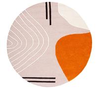 SAFAVIEH Tappeto Geometrico per Soggiorno, Sala da pranzo, Camera da letto - Rodeo Drive Collection, Pelo medio, Avorio e Rosa chiaro, 122 X 122 cm