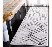 Safavieh Tappeto Geometrico Sala da Pranzo Camera da Letto Collezione Adirondack Pelo Corto Avorio Grigio 80x180 cm