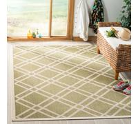 SAFAVIEH Tappeto Geometricoper Soggiorno, Sala da pranzo, Camera da letto - Impermeabile - Courtyard Collection, A Pelo Corto, Verde e Beige, 122 X 170 cm