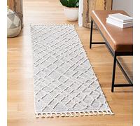 Safavieh Tappeto marocchino per soggiorno, sala da pranzo, camera da letto, collezione Marrakech, pelo corto, avorio e grigio, 66 x 244 cm