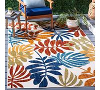 Safavieh Tappeto moderno, lavabile in lavatrice e antiscivolo, per interni ed esterni, Cabana Collection, tappeto a pelo corto, crema e rosso, 120 x 180 cm