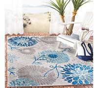 Safavieh Tappeto Moderno per interni ed esterni, lavabile in lavatrice e antiscivolo, collezione Cabana, a pelo corto, 160 x 230 cm, colore grigio e blu