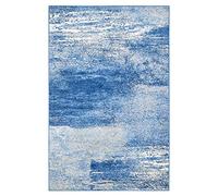 SAFAVIEH Tappeto Moderno per Soggiorno, Sala da pranzo, Camera da letto - Adirondack Collection, A Pelo Corto, Argento e Blu, 91 X 152 cm