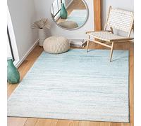 SAFAVIEH Tappeto Moderno per Soggiorno, Sala da pranzo, Camera da letto - Adirondack Collection, A Pelo Corto, Acqua e Avorio, 91 X 152 cm