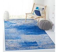 SAFAVIEH Tappeto Moderno per Soggiorno, Sala da pranzo, Camera da letto - Adirondack Collection, A Pelo Corto, Argento e Blu, 155 X 229 cm