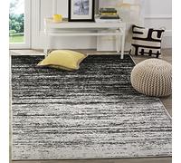 SAFAVIEH Tappeto Moderno per Soggiorno, Sala da pranzo, Camera da letto - Adirondack Collection, A Pelo Corto, Argento e Nero, 122 X 183 cm
