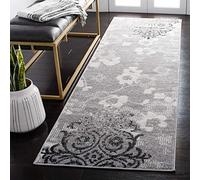 SAFAVIEH Tappeto Moderno per Soggiorno, Sala da pranzo, Camera da letto - Adirondack Collection, A Pelo Corto, Argento e Avorio, 76 X 244 cm