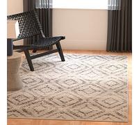SAFAVIEH Tappeto Moderno per Soggiorno, Sala da pranzo, Camera da letto - Adirondack Collection, A Pelo Corto, Grigio Chiaro e Grigio, 91 X 152 cm