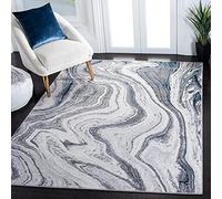 Safavieh Tappeto moderno per soggiorno, sala da pranzo, camera da letto, collezione Amelia, tappeto a pelo corto, grigio e blu, 135 x 196 cm