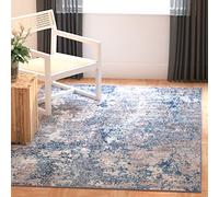 Safavieh Tappeto moderno per soggiorno, sala da pranzo, camera da letto, collezione Aston, a pelo corto, 91 x 152 cm, colore blu navy e grigio