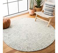 Safavieh Tappeto moderno per soggiorno, sala da pranzo, camera da letto, collezione astratta, a pelo corto, 122 x 122 cm, colore avorio e verde