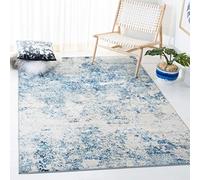 Safavieh Tappeto moderno per soggiorno, sala da pranzo, camera da letto, collezione Brentwood, a pelo corto, colore avorio e blu navy, 91 x 152 cm