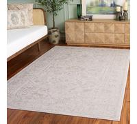 Safavieh Tappeto moderno per soggiorno, sala da pranzo, camera da letto, collezione Riflettzione, tappeto a pelo corto, crema e avorio, 91 x 91 cm