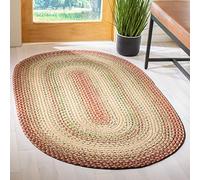 Safavieh Tappeto moderno per soggiorno, sala da pranzo, camera da letto, impermeabile, collezione intrecciata, a pelo corto, 91 x 152 cm, color ruggine e arancione