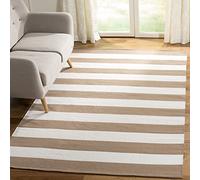 SAFAVIEH Tappeto Moderno per Soggiorno, Sala da pranzo, Camera da letto - Montauk Collection, A Pelo Corto, Sabbia e avorio, 91 X 152 cm