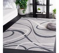 SAFAVIEH Tappeto Moderno per Soggiorno, Sala da pranzo, Camera da letto - Odyssey Collection, A Pelo Corto, Grigio e Avorio, 122 X 183 cm