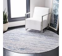 Safavieh Tappeto Moderno Salotto Sala da Pranzo Camera da Letto Collezione Amelia Pelo Corto Avorio Blu 91x91cm