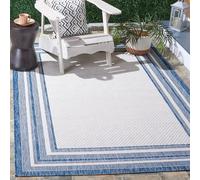 Safavieh Tappeto Moderno Soggiorno Sala da Pranzo Camera da Letto Collezione Cortile A Pelo Corto Avorio Navy 160x231 cm