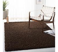 SAFAVIEH Tappeto Shag per Soggiorno, Sala da pranzo, Camera da letto - Athens Shag Collection, A Pelo Lungo, Marrone, 91 X 152 cm