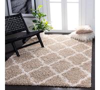 SAFAVIEH Tappeto Shag per Soggiorno, Sala da pranzo, Camera da letto - Dallas Shag Collection, A Pelo Lungo, Beige e avorio, 155 X 229 cm