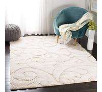 SAFAVIEH Tappeto Shag per Soggiorno, Sala da pranzo, Camera da letto - Florida Shag Collection, A Pelo Lungo, Crema e crema, 183 X 274 cm
